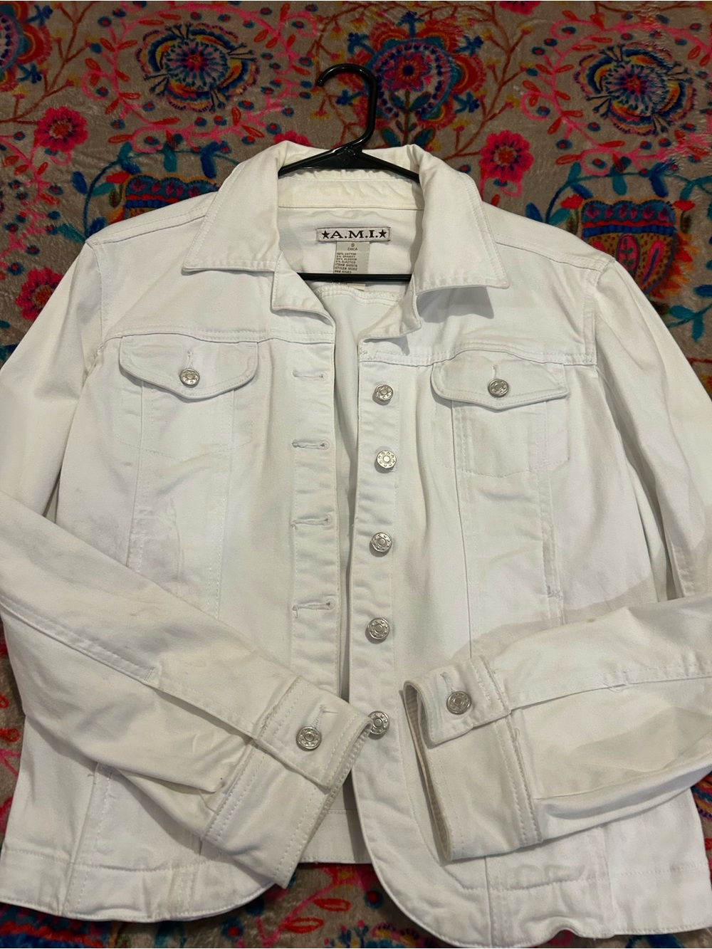 White Denim Jacket - Classic Button-Front Jean Jacket